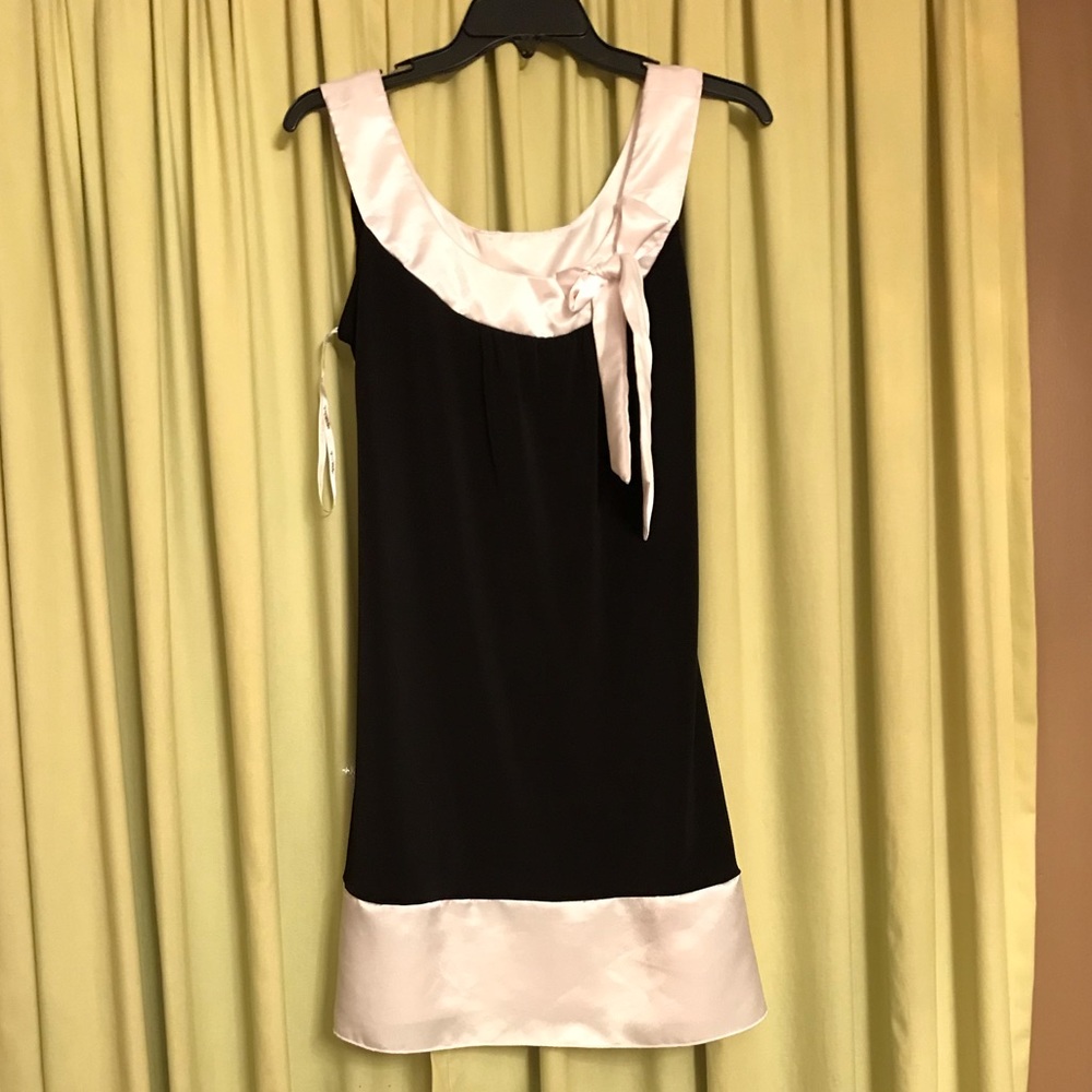 Black dress with white trim